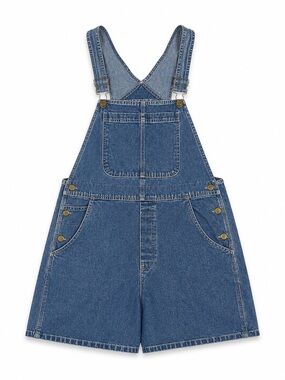 B.E. Blues Denim Short Overalls Womens Large Vintage Y2K Bib Shorts Romper